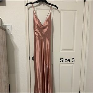 Cowl Neck, Silk Dress w/slit